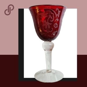 vintage etched elise red wine chalice 🍷🦇🥀